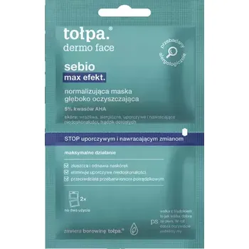 Pleťová maska Tołpa - Dermo Face Sebio - Max Efekt - Hloubkově čisticí a normalizující maska - 2 x 6 ml