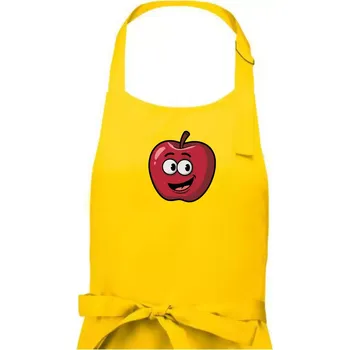 Kuchyňská zástěra Parové triko - Jablko a nůž - Dámská zástěra na vaření - Univerzální velikost ( Žlutá )