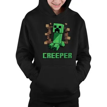 Žertovný předmět Tričkový.cz - Creeper - dětská mikina s kapucí pro fanoušky hry Minecraft