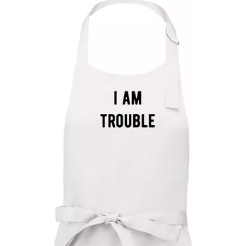 Kuchyňská zástěra Párové triko - Looking for trouble - Dámská zástěra na vaření - Univerzální velikost ( Bílá )