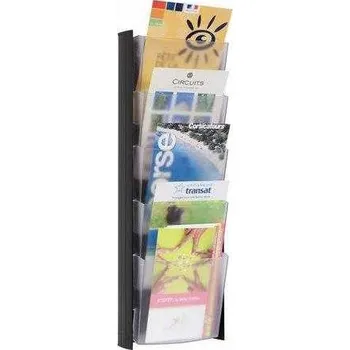 Věšák Držák na katalogy, černý, nástěnný, A5, 5 oddílů, ALBA,rychlé dodání
