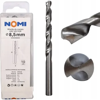 Vrták Vrták do kovu 8,5 mm HRC VECTOR NOMI pro ocel, plasty, dřevo a litinu