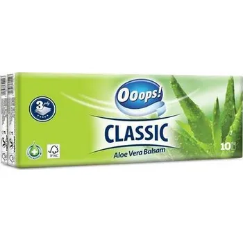 Papírový kapesník Kapesníky, 3-vrstvé, 10x10ks, "Ooops! Classic", aloe vera,rychlé dodání