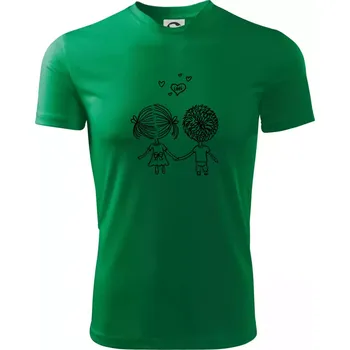 Pánské tričko Love Kluk - Holka - Pánské triko Fantasy sportovní (dresovina) - M ( Středně zelená )