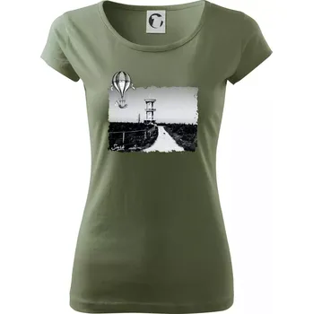 Dámské tričko Retro Smrk - Dámské triko Pure - S ( Khaki )