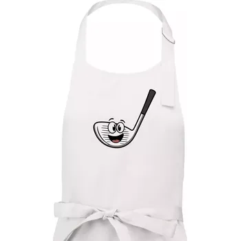 Kuchyňská zástěra Parové triko - Golfová hůl a míček - Dámská zástěra na vaření - Univerzální velikost ( Bílá )
