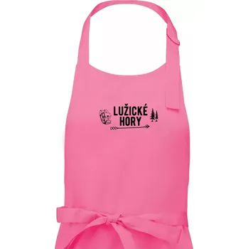 Kuchyňská zástěra Lužické hory nápis - Dámská zástěra na vaření - Univerzální velikost ( Růžová )