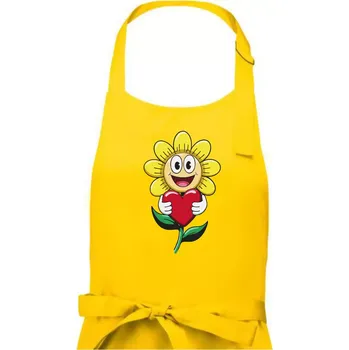 Kuchyňská zástěra Parové triko - Včela a květina - Dámská zástěra na vaření - Univerzální velikost ( Žlutá )