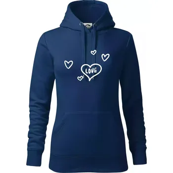 Dámská mikina Love Kluk - Holka - Mikina dámská Cape s kapucí - XS ( Půlnoční modrá )