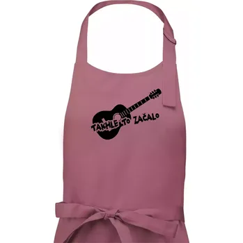 Kuchyňská zástěra Kytara, takhle to všechno začalo - Pánská zástěra na vaření - Univerzální velikost ( Starorůžová )