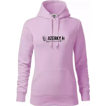 Dámská mikina Jizerky nápis - Mikina dámská Cape s kapucí - XS ( Orchid )