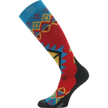 Pánské ponožky SWV merino podkolenky - Červená 590 / (42-45) L / Červená