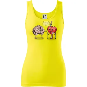 Dámské tričko Mozek a srdce - poučení (Hana-creative) - Dámské tílko - 2XL ( Citrónová )