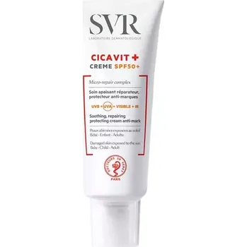 Přípravek na opalování SVR - Cicavit+ Creme SPF50+ - Zklidňující a regenerační krém s vysokým stupněm ochrany - 40 ml