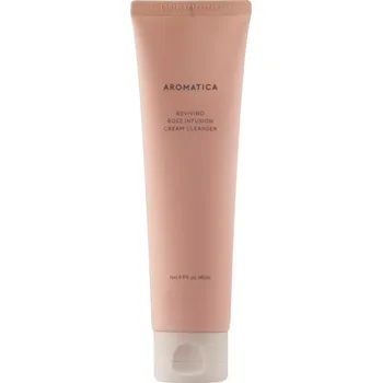 Pleťový krém Aromatica Co - Reviving Rose Infuison Cream Cleanser - Krémový růžový gel na mytí obličeje - 145 ml