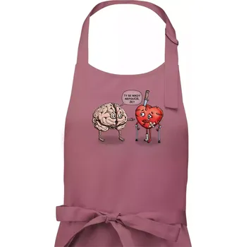 Kuchyňská zástěra Mozek a srdce - poučení (Hana-creative) - Dámská zástěra na vaření - Univerzální velikost ( Starorůžová )