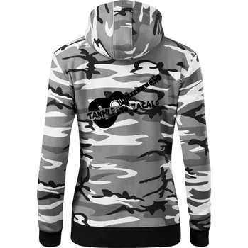 Dámská mikina Kytara, takhle to všechno začalo - Dámská mikina trendy zipper s kapucí - XS ( Šedý maskáč )