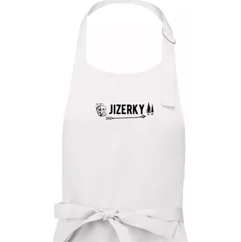 Kuchyňská zástěra Jizerky nápis - Dámská zástěra na vaření - Univerzální velikost ( Bílá )