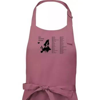 Kuchyňská zástěra Můj cestovní seznam - Evropa - Pánská zástěra na vaření - Univerzální velikost ( Starorůžová )