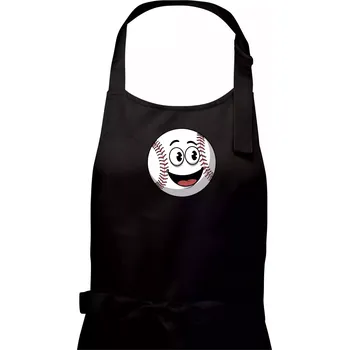 Kuchyňská zástěra Parové triko - baseballová pálka a míček - Pánská zástěra na vaření - Univerzální velikost ( Černá )