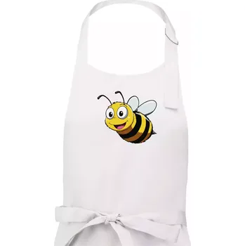 Kuchyňská zástěra Parové triko - Včela a květina - Pánská zástěra na vaření - Univerzální velikost ( Bílá )