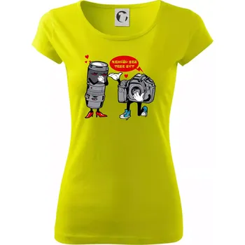 Nemůžu bez tebe být foto - Dámské triko Pure - XL ( Limetková )