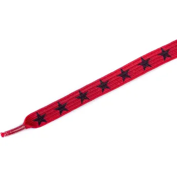Tkaničky do bot Dětské elastické tkaničky Tobby ploché stars black/red Velikost 95 cm
