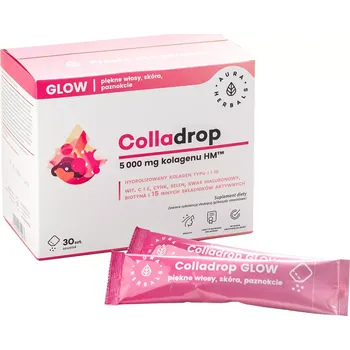 Pleťový krém Aura Herbals - Colladrop Glow Marine Collagen 5000 mg - Sáčky - 30 ks