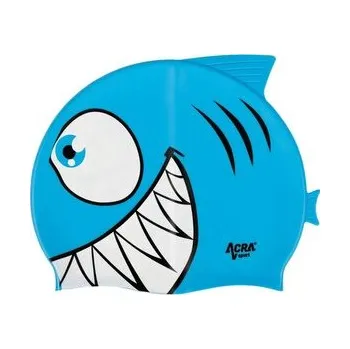 Plavecká čepice čepice plavecká dětská Acra PIRANHA modrá