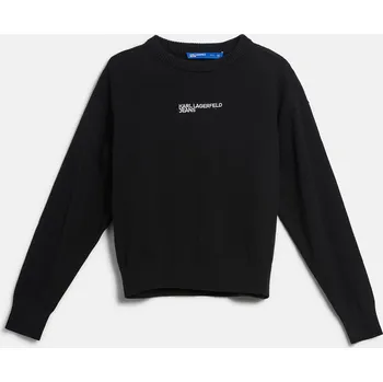 Dámský svetr SVETR KARL LAGERFELD JEANS KLJ REG LOGO KNIT SWEATER BLACK