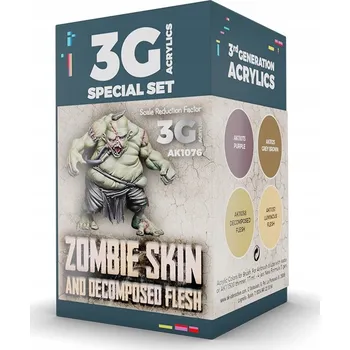 Modelářská barva AK INTERACTIVE - AK1076 Sada barev pro wargaming - ZOMBIE SKIN (Zombie kůže)