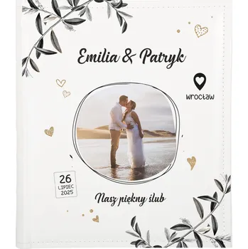 Fotoalbum Svatební album na fotografie k vlepování, 20 listů ecru, Personalizovaný potisk Svatba