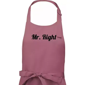 Kuchyňská zástěra Mr Right - Pánská zástěra na vaření - Univerzální velikost ( Starorůžová )