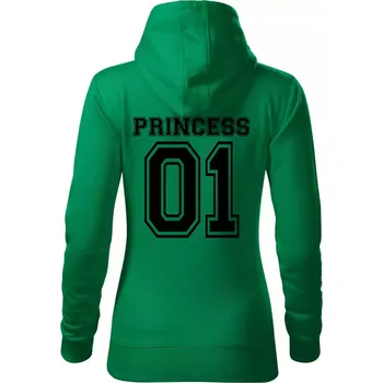 Dámská mikina Princess 01 - Mikina dámská Cape s kapucí - S ( Středně zelená )