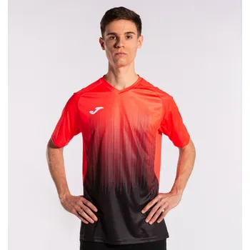 Pánské tričko TIGER IV SHORT SLEEVE T-SHIRT BLACK FLUOR CORAL-Pánské tenisové triko - Velikost S