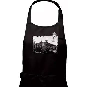 Kuchyňská zástěra Retro Lysá hora - Dámská zástěra na vaření - Univerzální velikost ( Černá )