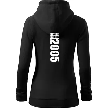 Dámská mikina Limited edition 2005 pruh - Dámská mikina trendy zipper s kapucí - 2XL ( Černá )