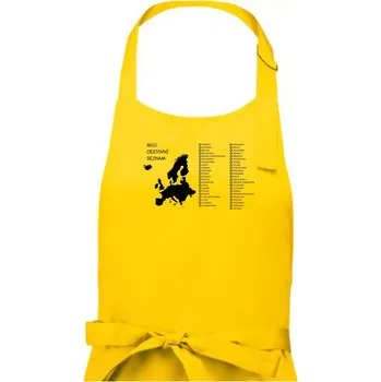 Kuchyňská zástěra Můj cestovní seznam - Evropa - Dámská zástěra na vaření - Univerzální velikost ( Žlutá )
