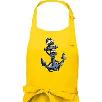 Kuchyňská zástěra Parové triko - Loď a kotva - Pánská zástěra na vaření - Univerzální velikost ( Žlutá )