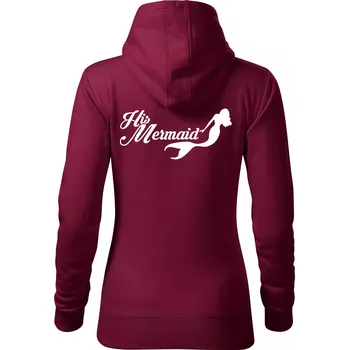 Dámská mikina His Mermaid - Mikina dámská Cape s kapucí - L ( Garnet )