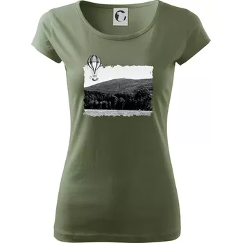 Dámské tričko Retro Čerchov - Dámské triko Pure - M ( Khaki )