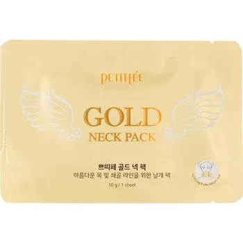 Pleťová maska Petitfee - Gold Neck Pack - Hydrogelová maska na krk proti vráskám - 10 g