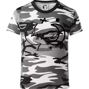 Chlapecké tričko The moon and back - Dětské maskáčové triko - 146 cm/10 let ( Šedý maskáč )