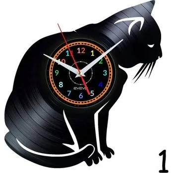 Hodiny Hodiny Kočka Kočky Zvíře Nástěnné hodiny Vinylová deska Moderní Dekorativní Na Zeď
