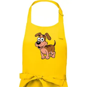 Kuchyňská zástěra Parové triko - Pes a kost - Pánská zástěra na vaření - Univerzální velikost ( Žlutá )