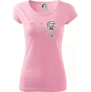 Dámské tričko Láska bublifuk - Dámské triko Pure - M ( Růžová )