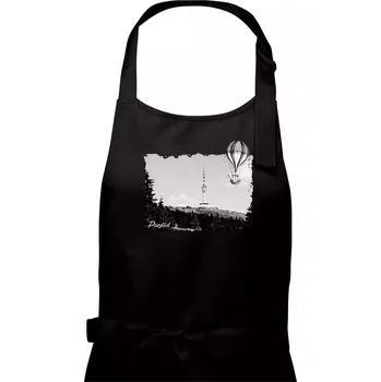 Kuchyňská zástěra Retro Praděd - Dámská zástěra na vaření - Univerzální velikost ( Černá )