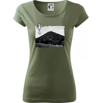 Dámské tričko Retro Milešovka - Dámské triko Pure - S ( Khaki )