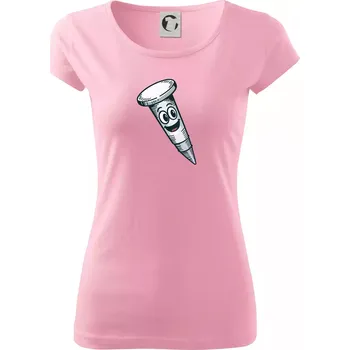 Dámské tričko Parové triko - Kladivo a hřebík - Dámské triko Pure - XL ( Růžová )