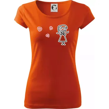 Dámské tričko Láska bublifuk - Dámské triko Pure - XS ( Oranžová )